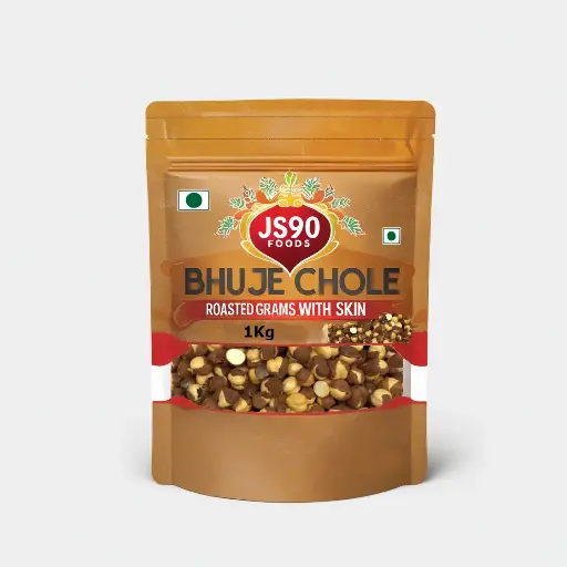 JS90 FOODS 1kg Bhuje Chole | Roasted Gram Unsalted | High-Protein & Fiber-Rich Healthy Snack