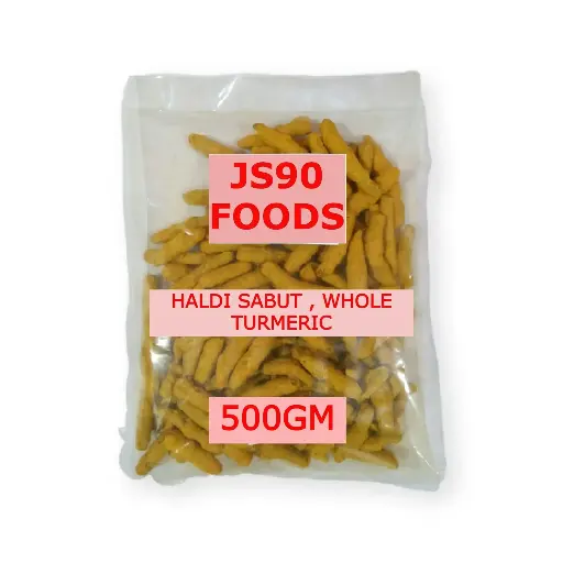 JS90 FOODS 500gm Haldi Sabut Whole (Turmeric Dried Sukhi Stick) – Natural Flavor, Perfect for Traditional Cooking & Home Remedies